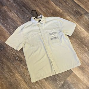 Tan Harley Davidson, short sleeve button-down shirt